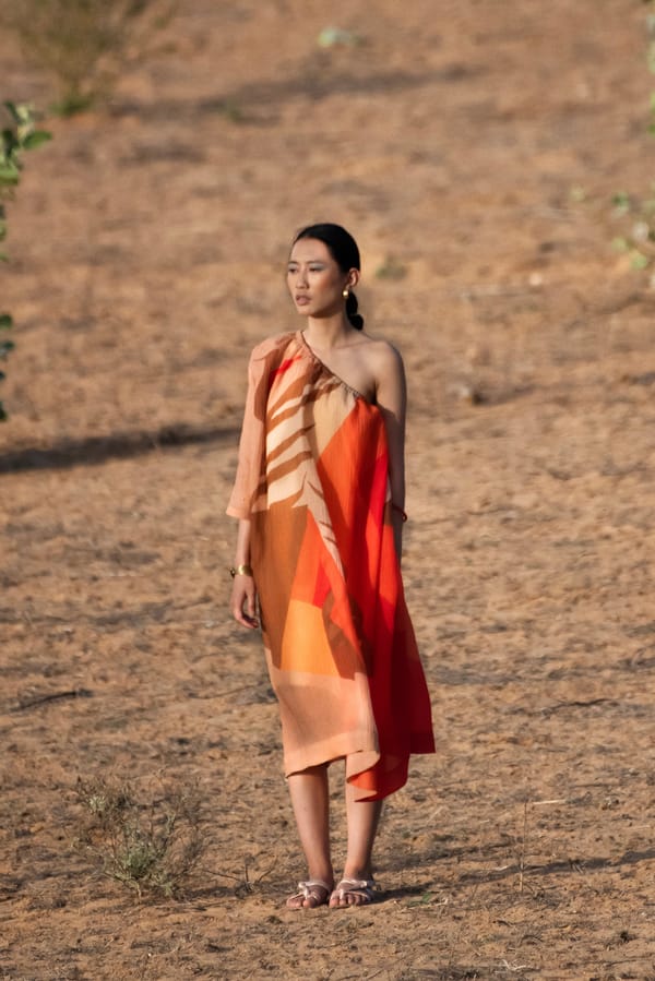 Prism Fern Brown & Orange Dress — CLOS