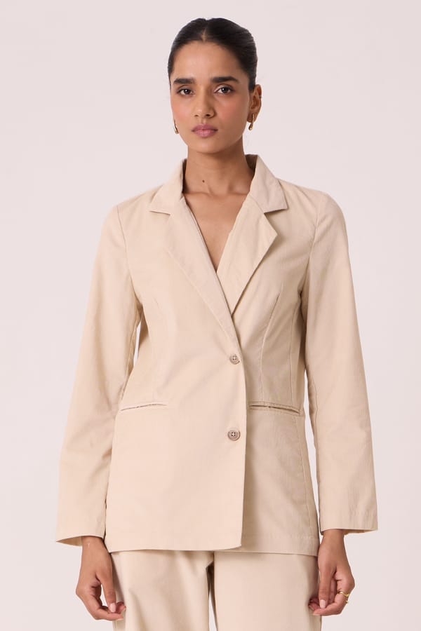 Nellie Cream Needlcord Jacket — The Summer House