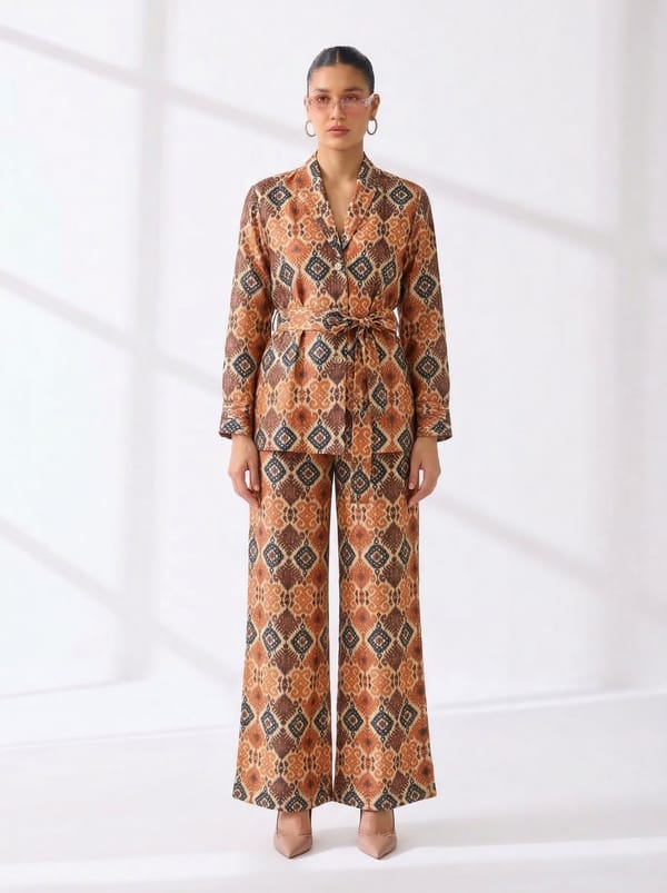 Multicolour Ikkar Blazer Suit — Kylee Fashions