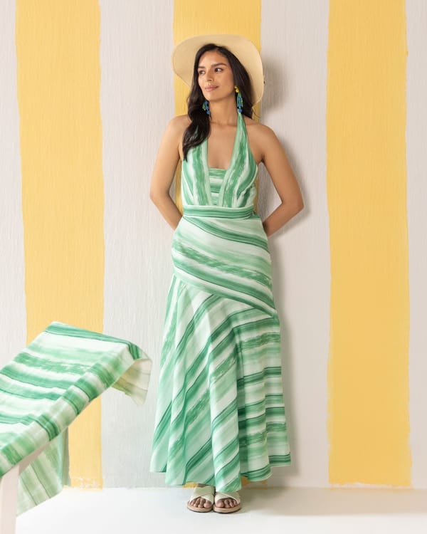 Green Striped Maxi Dress — ZAZU