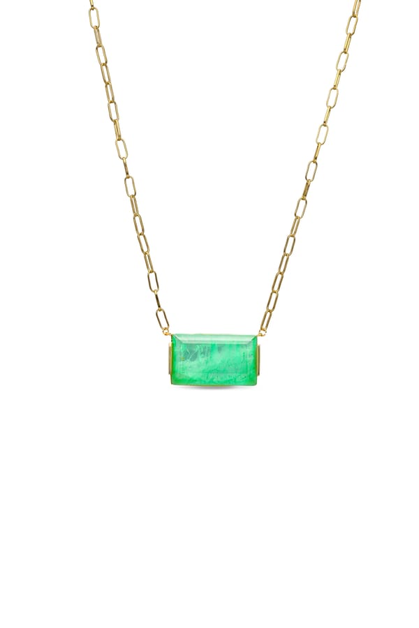 Light Green Aztec Oasis Pendant With Chain — Miss Jo
