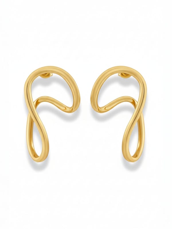 Irregular Wave Curve Curvy Earring — Cao Jewellery