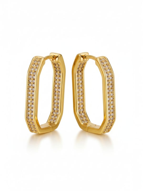 White CZ Hoop Earrings — Cao Jewellery