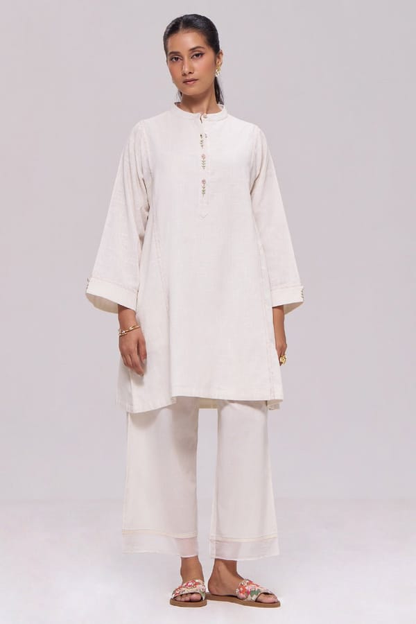 Sweet Corn Cotton-Linen Kurta and Palazzo Co-ord Set — Ganga Fashions Pvt Ltd