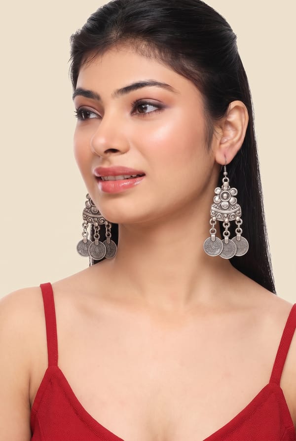 Jashn Floral Coin Drop Earrings — Thingalicious