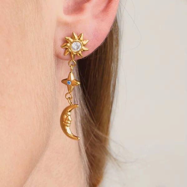 18K Gold Plated Crystal Drop earring, Carol — Inaya Accessories