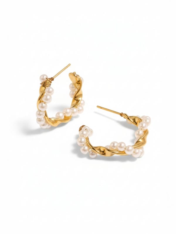 CC Pearl Twist Earrings — Cao Jewellery