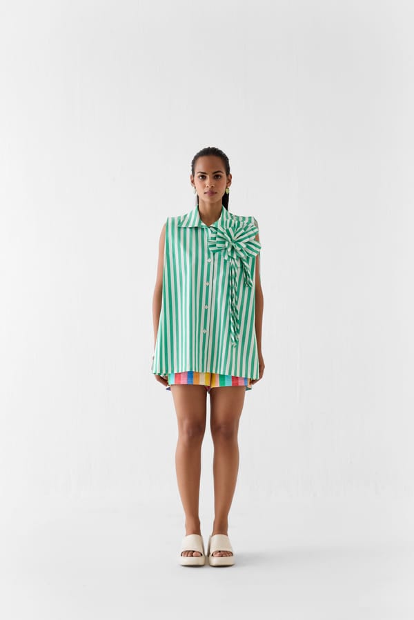 Mint Shirt With Flower — Studio Rigu