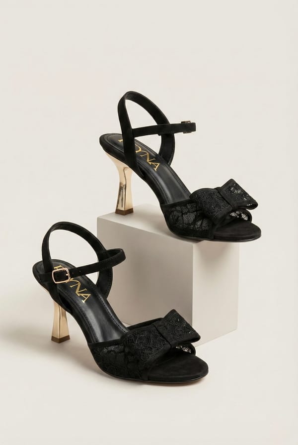 Lace Noir Sandal — Reyna
