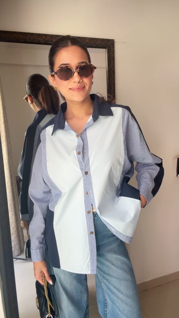 Dusted ColorBlock Poplin Shirt — CLOSET AFFAIR