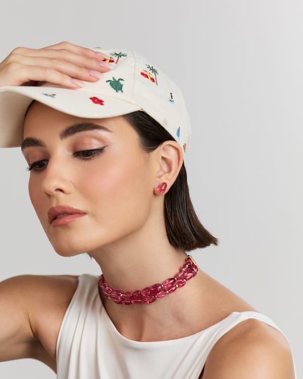 Red Micro Tumbles Choker — Anaash