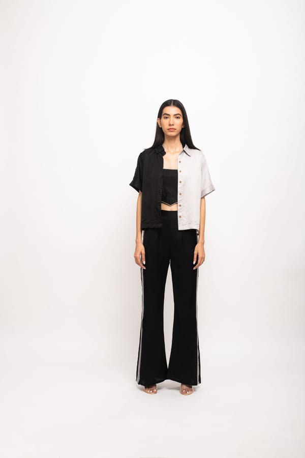 Black Grey Three-Piece Colorblock Co-ord Set — Neora