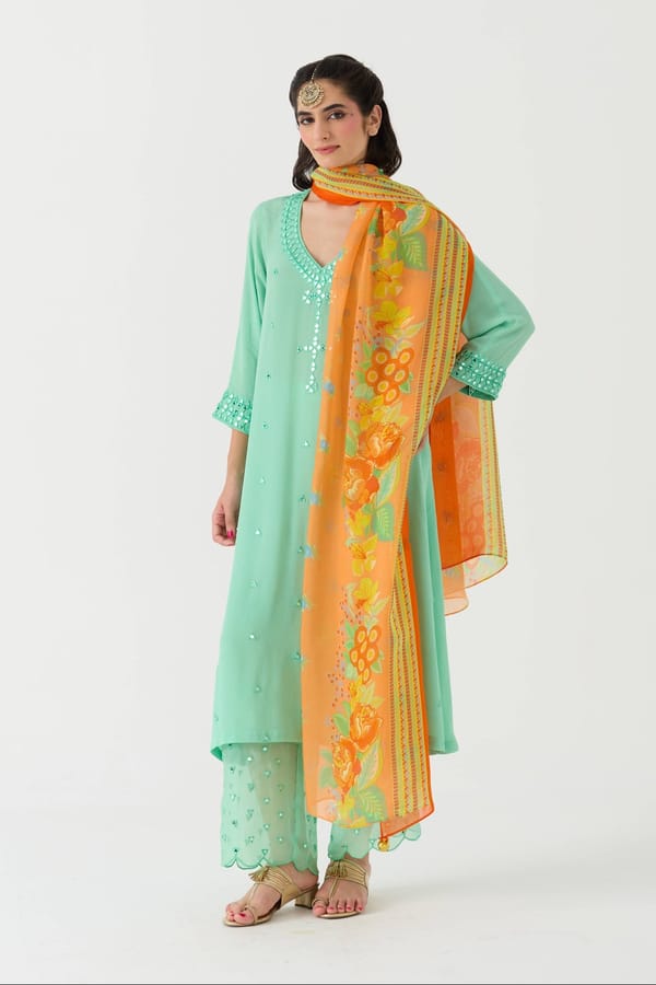 Dilbar Mirror Set - Tota — Jungle Marigold