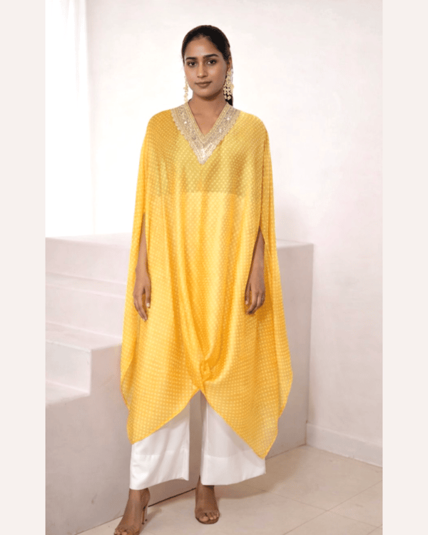 Mixology Bandhej Kurta Set-(V-Neck) — Mayura Kumar