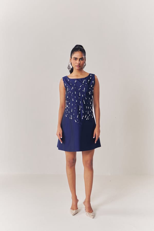 Sapphire Sparkle A-Line Dress — HOUSE OF HEATHER