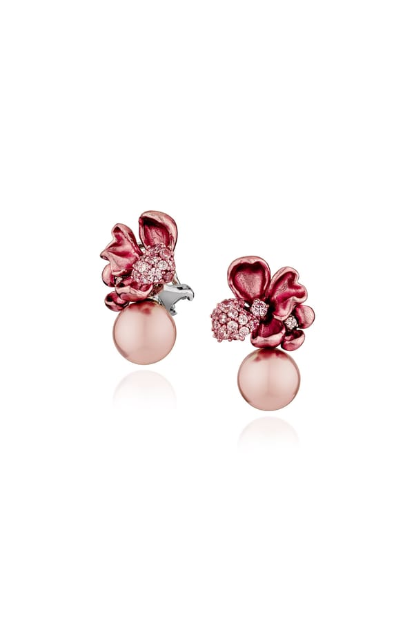 Pink Floral Bloom Stud Earrings — Miss Jo
