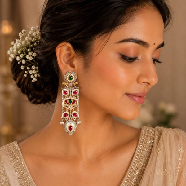 Nandita Designer Pachi Earrings — Viana Jewels