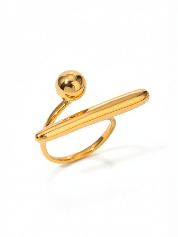 T Shaped Ball Open Ring — Cao Jewellery