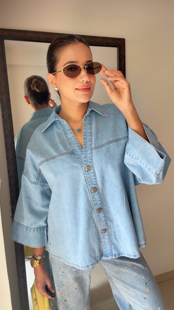Buttoned Classic Denim Shirt — CLOSET AFFAIR