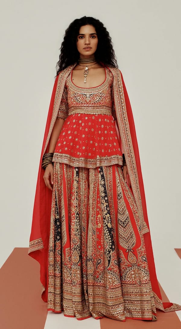 The Imperial Scarlet Scoop Sharara Set — Basanti Kapde aur Koffee