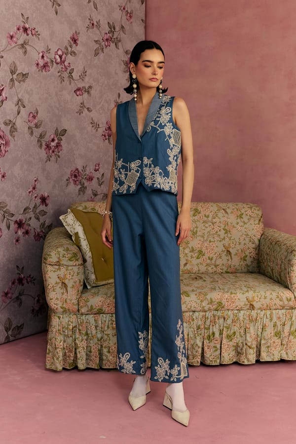 Azure Bloom Cord Set — SURABHI ARYA