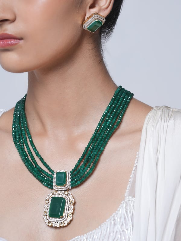 Designer Big Stone Pendant Set — Cao Jewellery