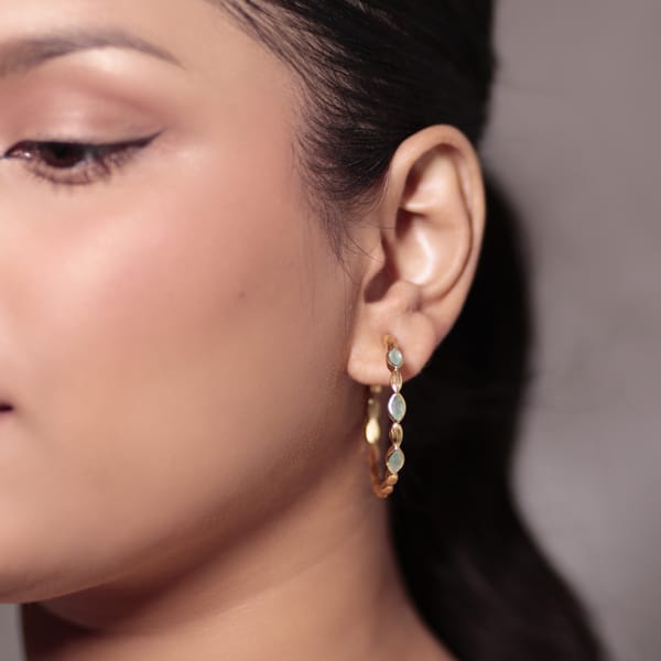 Braided Hoops | Green Jade — Aura Fine Jewellery