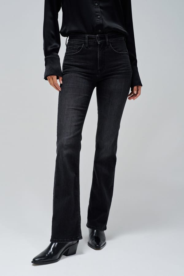 Black High-Waist Bootcut Stretch Denim Jeans — SALSA JEANS