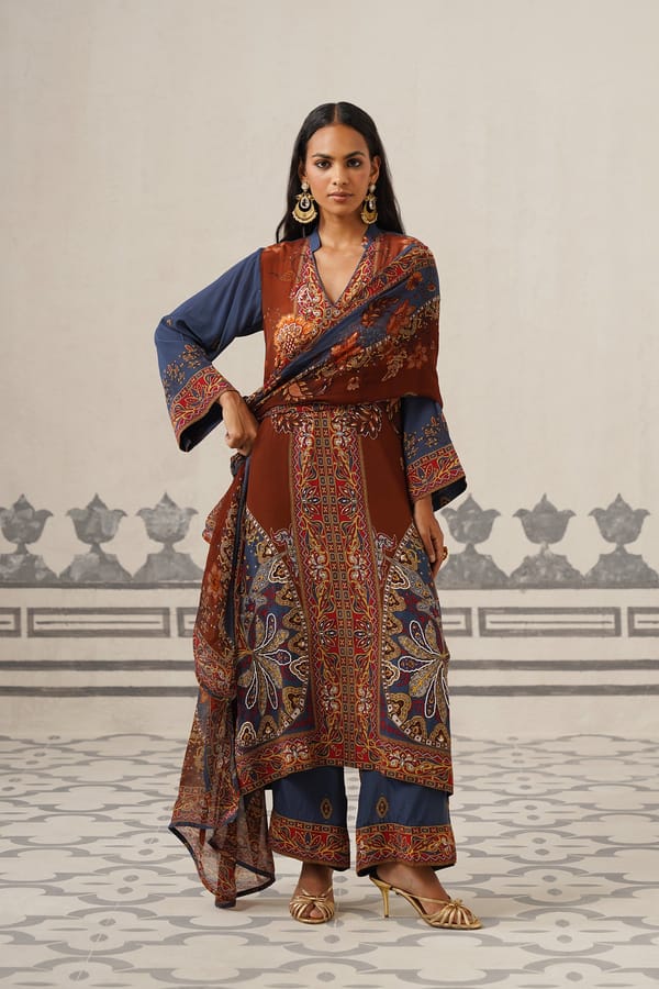 Veera Crepe Hand Embroidered Suit Set — NEETIKA CHOPRA