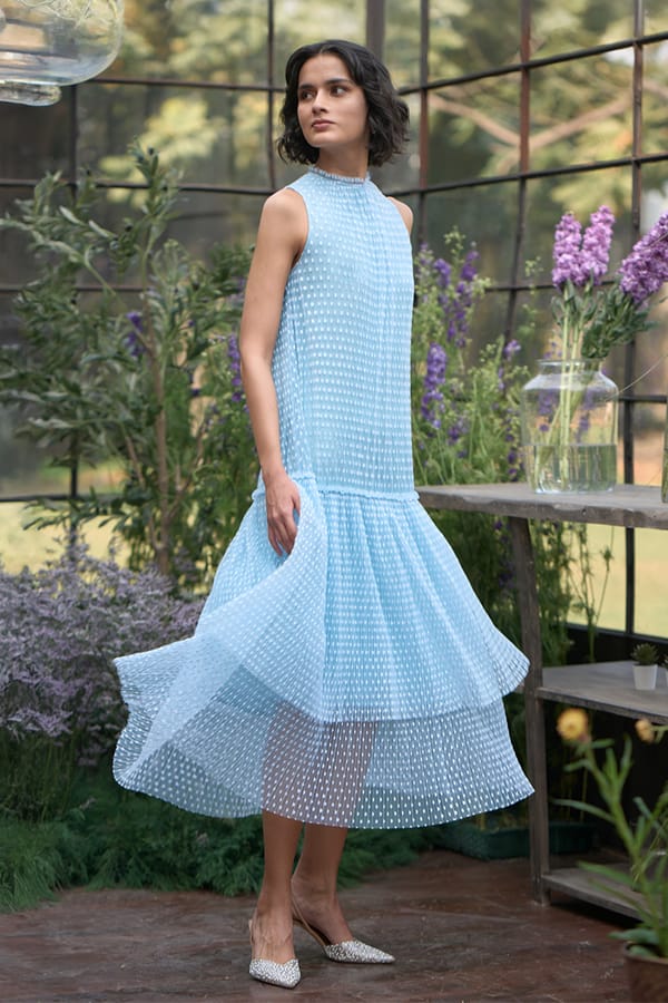 Pleated Polka Dot Tiered Dress — Dash and Dot