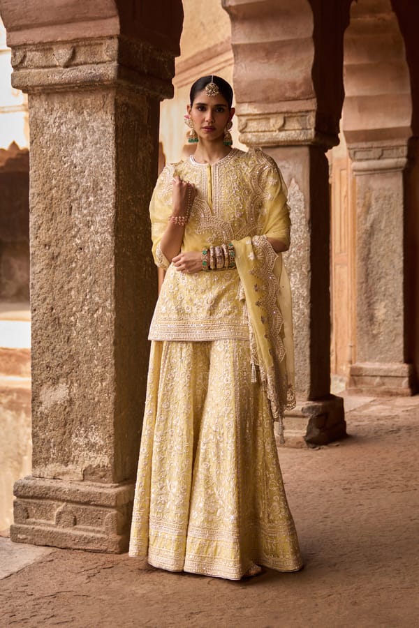 Heer - Short Kurta With Sharara And Dupatta — Sheetal Batra