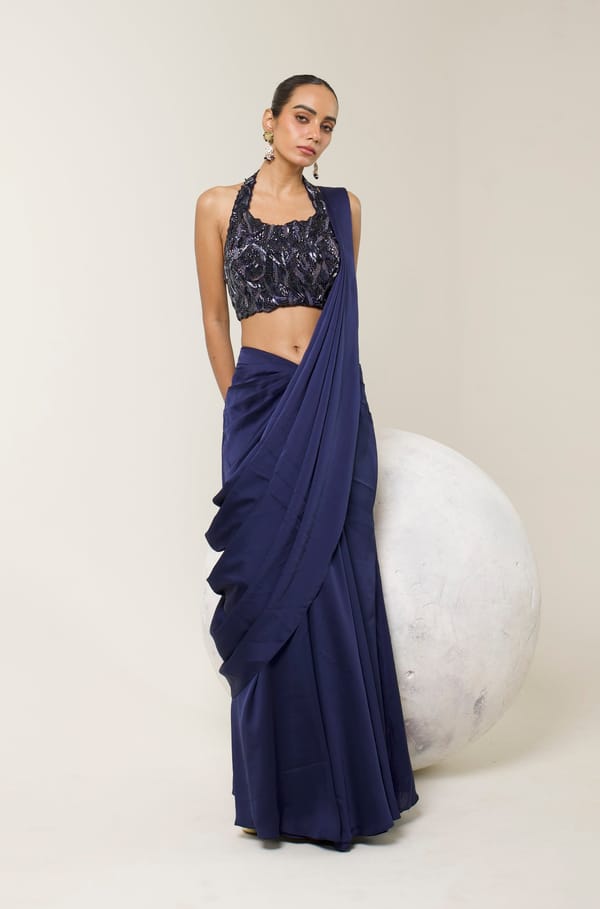 Mehri Pre Draped Saree — LIBAS CAFE