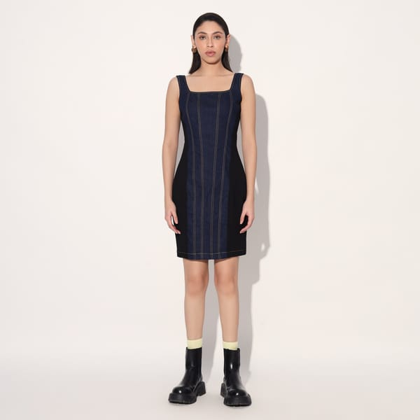 ALDRIN DENIM CORSET DRESS — Linetribe