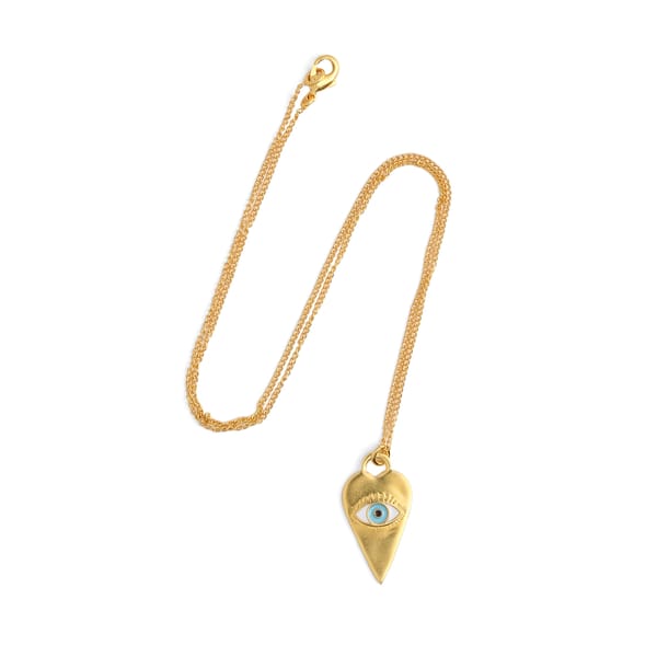 Heart Eye Neck Chain - Gold — Azga