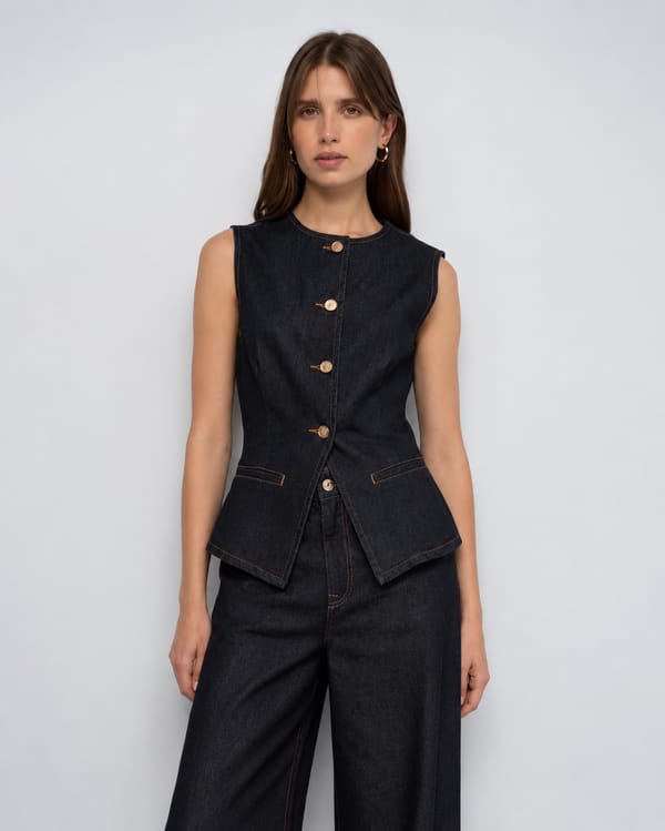 Denim Vest W/ Pocket Details — SALSA JEANS