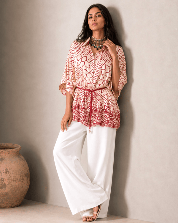 Mixology Bandhej Kimono Shirt — Mayura Kumar