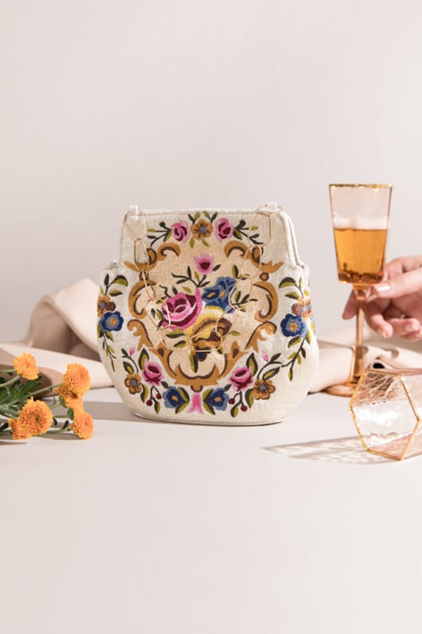 Champa Embroidered Potli Bag — The Leather Garden