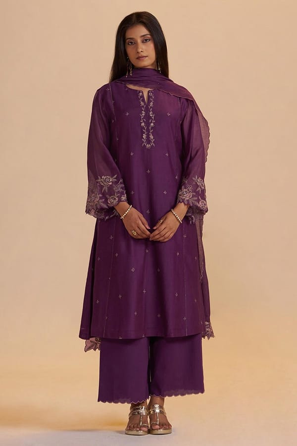 Purple Festive Kurta Set — Ganga Fashions Pvt Ltd