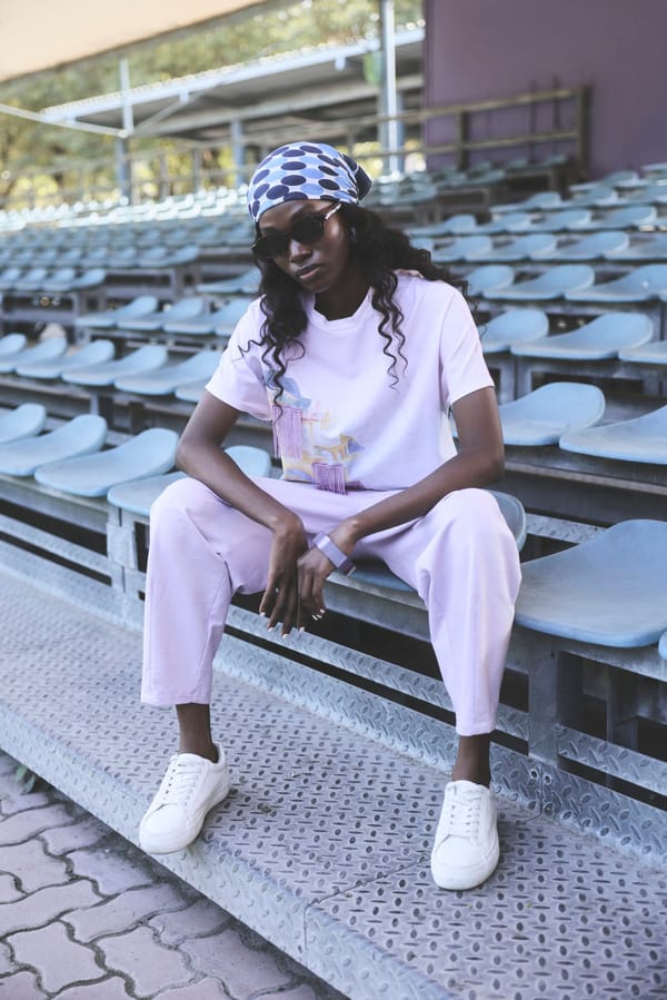 Lavender Trouser and Graphic T-Shirt Co-ord Set — Muvazo