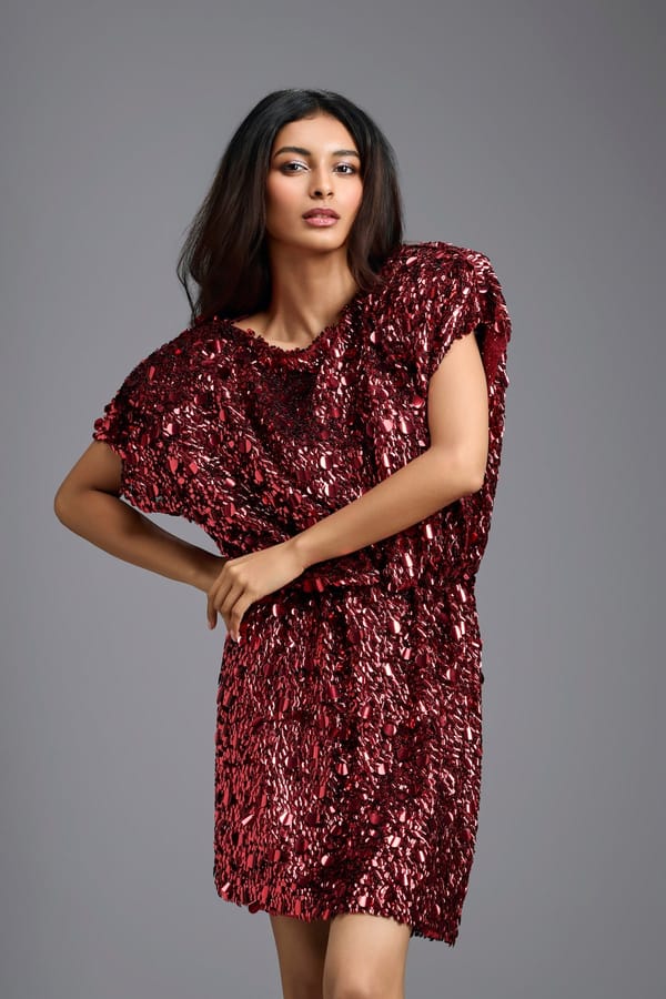 Draped Sequin Mini Dress — Deepika Arora