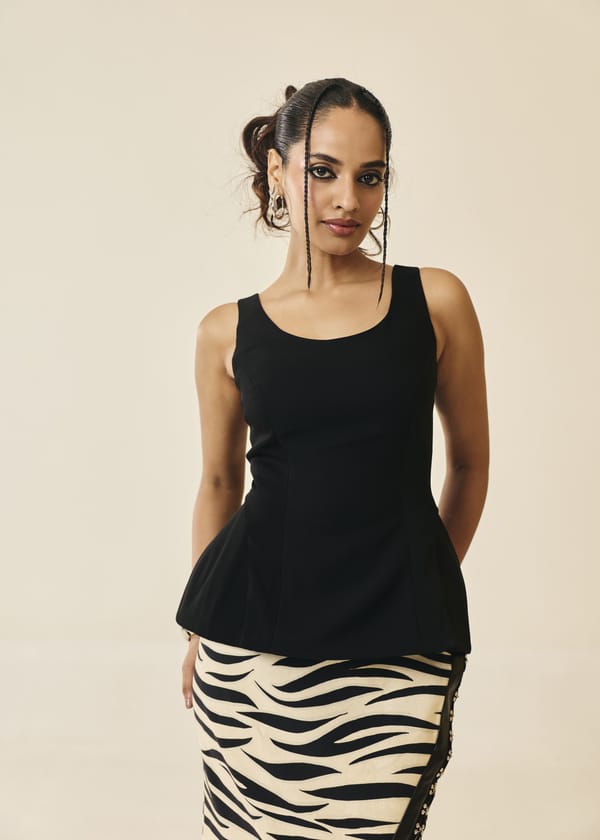 Adira Black Structured Everyday Top — Lea Clothing