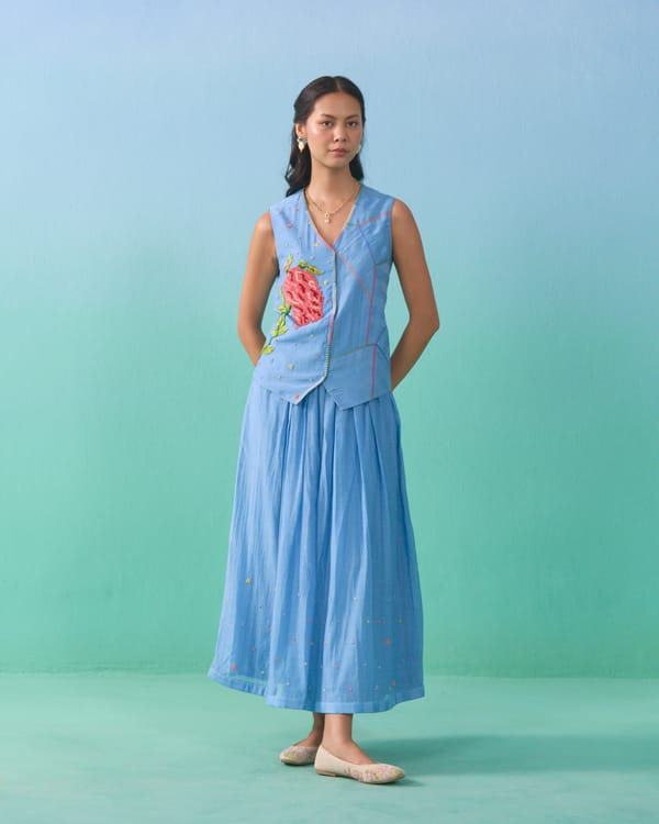 Floral Drift Vest Overlay Set — NIRVAIR CLOTHING