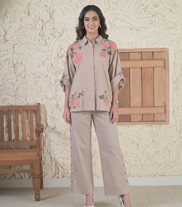 Gulab Oversized Shirt — RUCHIKA MALLIKA LABEL