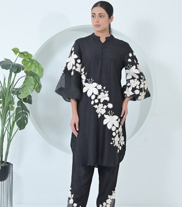 Fl�ur Noir Tunic Set — RUCHIKA MALLIKA LABEL