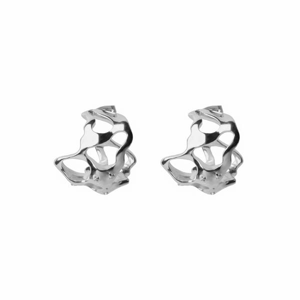 Bold Molten Hoops Silver — She Ela Jewel