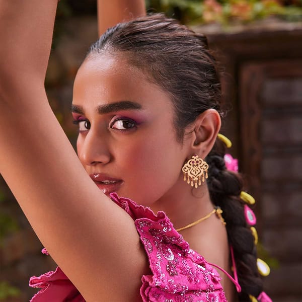 Rosa Ethnic Gold Earrings — Sadgi