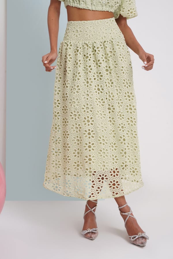 Hats Off Skirt- Green Floral Lace — Chöjé