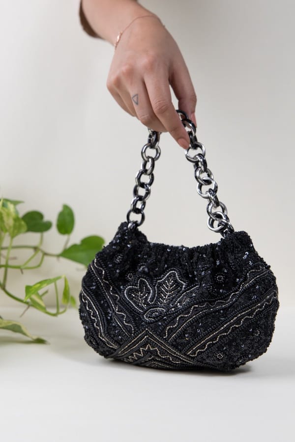 Raat Ki Rani Embellished Potli Bag — The Leather Garden