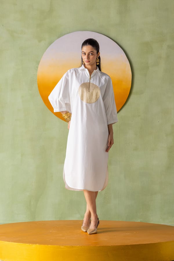Dia Zipper Dress Circle Wave — Eko Clothing
