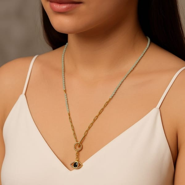 Charm Beaded necklace | Prehnite — Aura Fine Jewellery